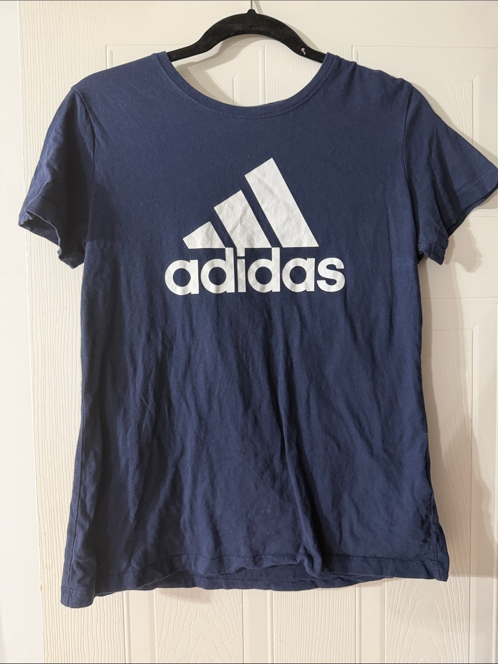 adidas Navy Blue Short Sleeve Tee with White Logo